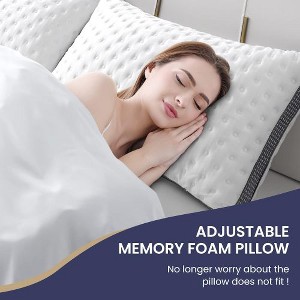 Cooling Pillow Queen Size 1 Pack, Cooling Gel Memory Foam Bed Pillow, Medium Firm Pillow for Sleeping, Cooling & Smooth Washable Cover - 1 of 4