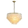 ALOADECOR Unique/Statement Coastal Natural Capiz Shell Round Tiered Chandelier - 2 of 4
