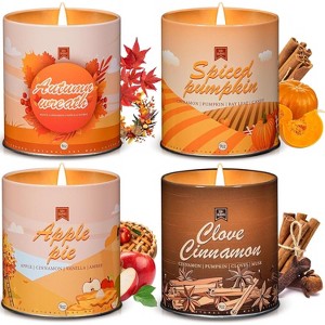 36oz Fall Candles Set, 4Pack Aromatherapy Soy Wax Candles House Warming Halloween Gifts, Halloween Chirstmas Candles for Women Men 9oz - 1 of 4