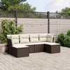 vidaXL Garden Sofa Set Brown Poly Rattan, Powder-Coated Steel Large - 2 of 4