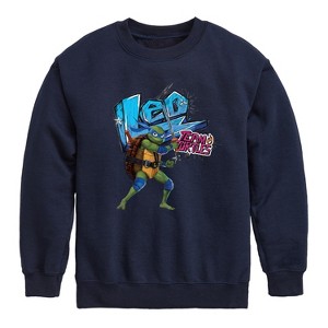 Boys' - Teenage Mutant Ninja Turtles - Leonardo AKA Leo Graphic Long Sleeve Fleece Sweatshirt - 1 of 4