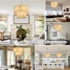 CityFurn 24" 9-Light Modern Gold Round Chandeliers 2-Tier Drum Pendant Light with Alabaster Shade - 4 of 4
