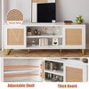 TV Stand Rattan Entertainment Center for 65 Inch TV Modern TV Console Table White Low TV Stand with Storage - 3 of 4