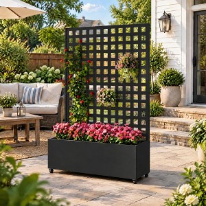 Metal Privacy Screen with Planter Box, 71