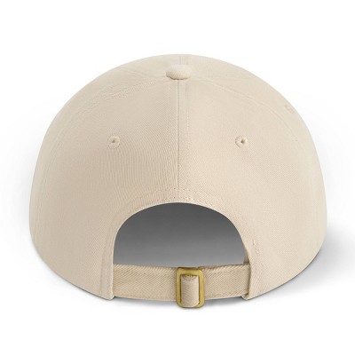 Concept One Peace Sign Dad Baseball Hat - Beige: Cotton Twill, Adjustable Hook & Loop Fastener, Midweight Fabric - image 3