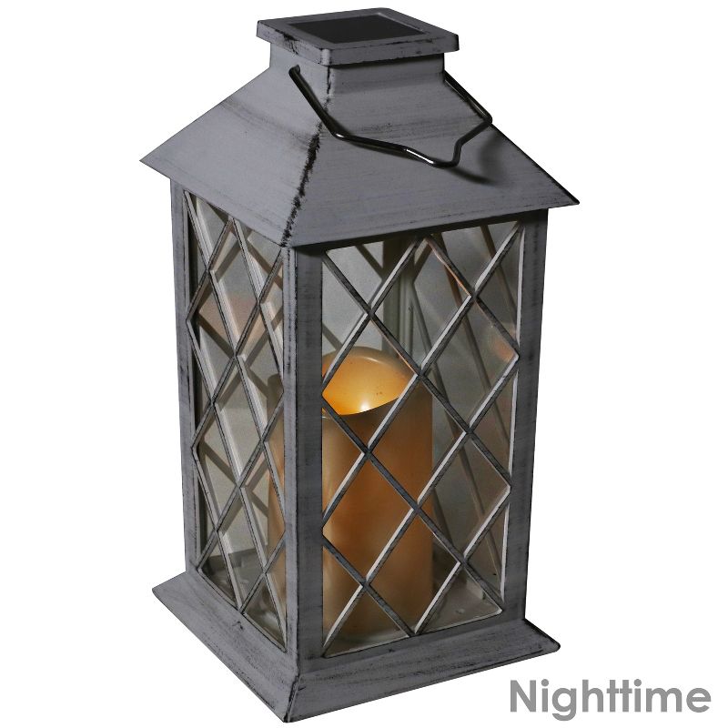 Sunnydaze Outdoor Concord Hanging Tabletop Solar LED Rustic Farmhouse Decorative Candle Lantern - 11", 4 of 10