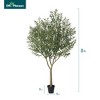 DR.Planzen 5-8FT Lush Artificial Olive Tree - UV Resistant Fake Plant with Black Fruits in 7x8" Black Pot for Indoor/Outdoor House & Floor Decor - 3 of 4
