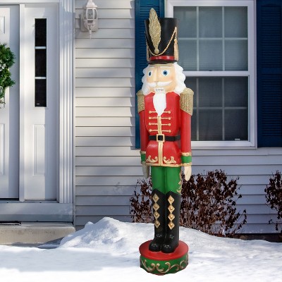 Kristoff 37" Red and Green Polyresin Nutcracker Soldier