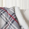 Ribbon Throw Blanket - HOL2017 - Grey/Red - 50" x 60" - Safavieh - 3 of 4
