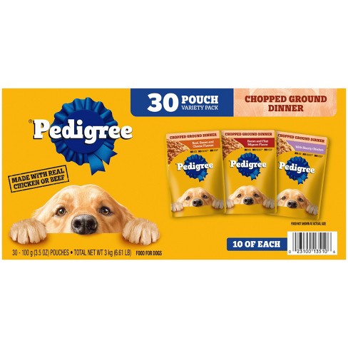 Pedigree Pouch Chopped Ground Dinner Beef, Bacon & Chicken Adult Wet ...