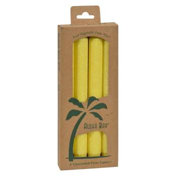 Aloha Bay Yellow Unscented Palm Taper Candles - 4 ct