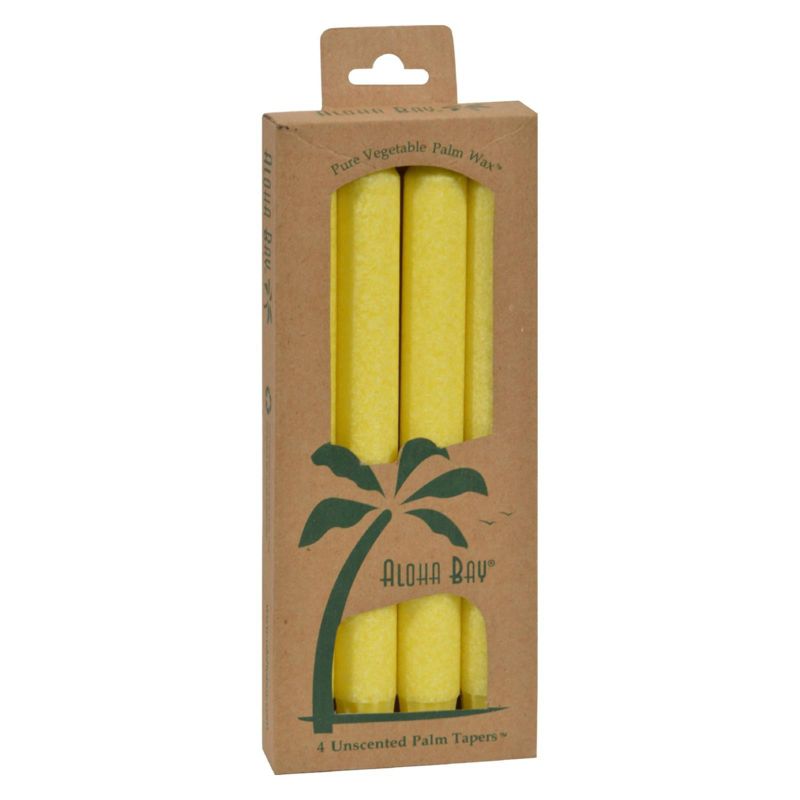 Aloha Bay Yellow Unscented Palm Taper Candles - 4 ct, 1 of 3