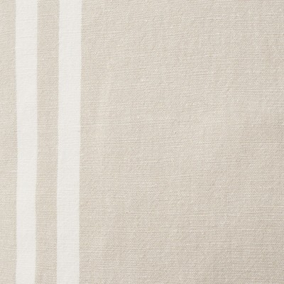 Beige Cotton Linen Striped 20" Square Throw Pillow
