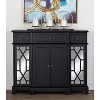 Glam Mirror and Wood Storage Cabinet Black - Olivia & May: Mirrored Furniture with Protective Tips - 2 of 4