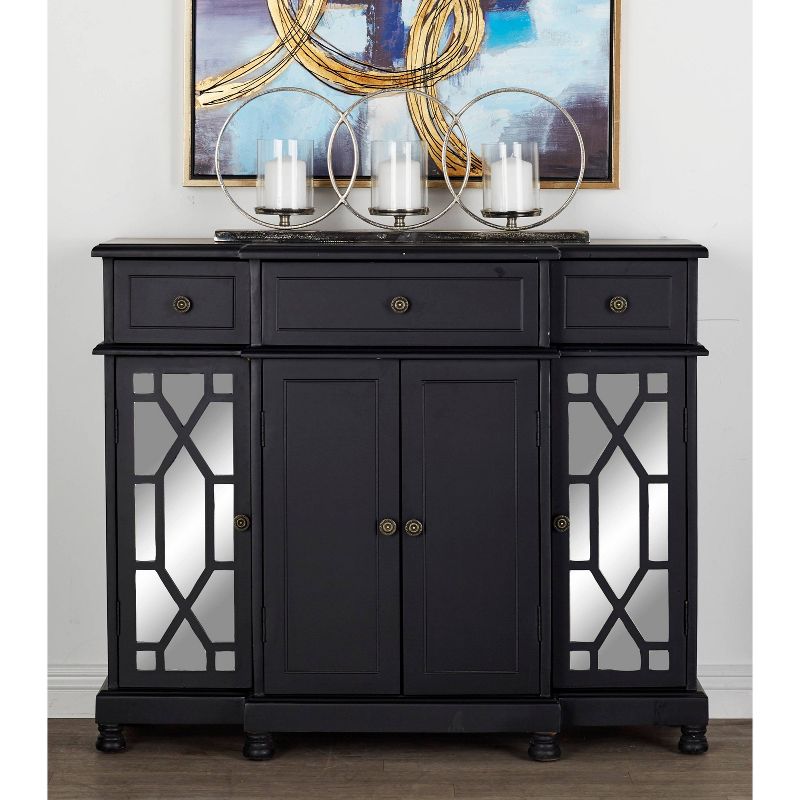 Glam Mirror and Wood Storage Cabinet Black - Olivia &#38; May, 1 of 30