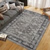 Area Rug, Vintage Washable Area Rug - Distressed Non Slip Non-Shedding Floral Soft Throw Rug for Bedroom/Living Room/Dining/Bathroom/Nursery - 3 of 4
