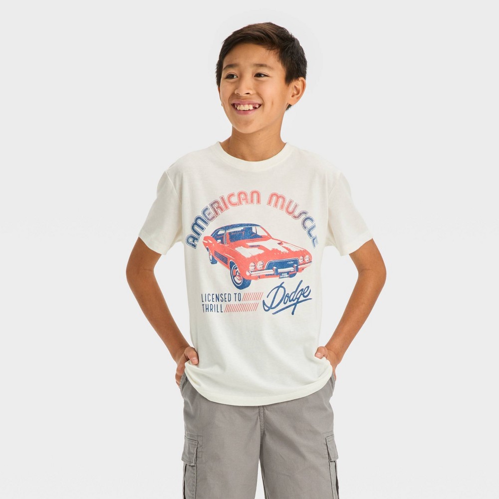 Boys' Short Sleeve Graphic T-Shirt 'American Muscle' - art class™ White M