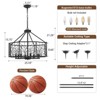 PAKOKULA Industrial Farmhouse 8-Light Black Candlestick Geometric Chandelier with Metal Cage Shade - 4 of 4