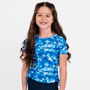 Calypsa Girl's Short Sleeve UPF 50+ Lily Swim Top - 1 of 3