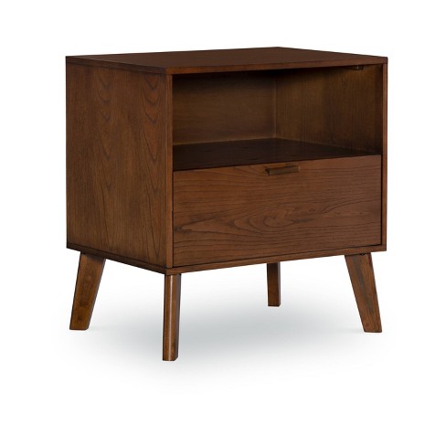 Reid Mid-century Modern Wood 1 Drawer Nightstand Walnut - Linon ...