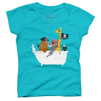 Girl's Design By Humans The pirate ship By radiomode T-Shirt