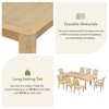 84" Rustic Extendable 9-Piece Dining Table Set with 24" Removable Leaf, 6 Upholstered Armless Chairs and 2 Arm Chairs for Dining Room or Kitchen - 2 of 4