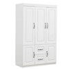 Keloyid White Wood 31.5 in. Armoire with 2 Drawers, 6 Shelves and Hanging Rails - 2 of 4