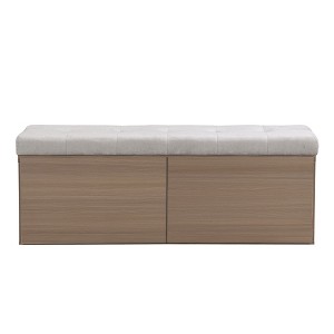 NicBex Storage Ottoman Bench for Bedroom,Storage Bench with Adjustable Shelves and Double Doors,Ottoman for Living Room,Bedroom,Entryway,Gray - 1 of 4
