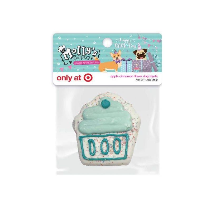 Molly&#39;s Barkery Birthday Cupcake in Cinnamon and Apple Flavor Dog Treat - 1.98oz, 1 of 11