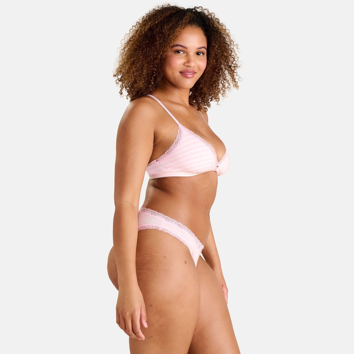 fresh collection by Fruit of the Loom Women's Fresh Cotton Triangle Bralette and Bikini Underwear Set - thumbnail 6