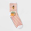 Women's Peanuts Embroidered Halloween 3pk Mid Crews Socks - White/Orange/Black - 3 of 3