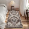 Indoor Vintage Floral Medallion Non Slip Living Room Rugs, Washable Soft Ultra Thin Bedroom Dining Room Carpet for Home Office - 2 of 4