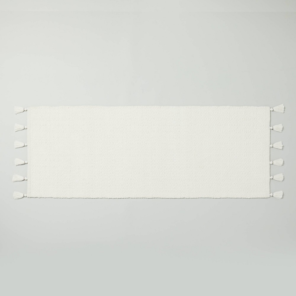 24" x 60" Solid Tassels Bath Rug Sour Cream - Hearth & Hand™ with Magnolia