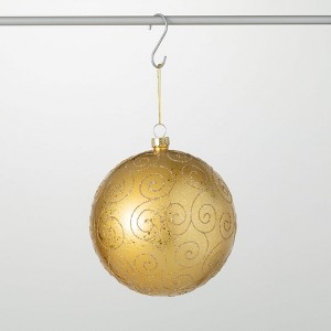 7.75"H Sullivans Christmas Patterned Gold Ball Ornament  Gold - 1 of 2