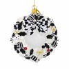 Huras Family 4.5 Inch Black And White Delight Merry Christmas Wreath Ornament Checkered Patterned Tree Ornaments - 3 of 3