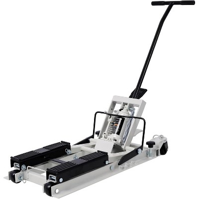 1500LBS Hydraulic Motorcycle Lift Jack, Foot-Operated ATV Scissor Lift Table with 4 Wheels, Portable Hoist Stand for Motorcycle/ATV/UTV, Grey