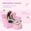 Infurnic Kids Sofas Wood Kids Sofa Set Princess Sofa with Diamond Decorations, Toddler Sofa Chair and Footstool,Pink, 22.75"*16"*19.25" - 2 of 4