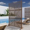 SpassWay 72"H 47"W Outdoor Metal Garden Trellis Privacy Screen Lattice Panel Indoor Room Divider - 2 of 4