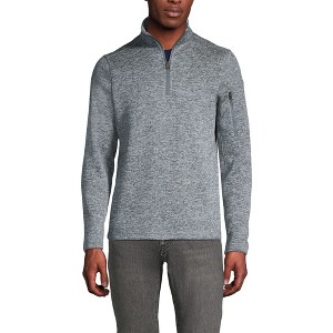 Lands' End Men's Sweater Fleece Quarter Zip Pullover - 1 of 4