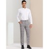 Lars Amadeus Men's Flat Front Office Prom Classic Plaid Dress Pants - 3 of 4