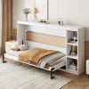Twin Size Murphy Bed, Murphy Bed Cabinet With Space-Saving Design Allows Bed To Fold Into a Cabinet, 96'' Long Murphy Bed Bookshelf-Cuddlewood - 3 of 4