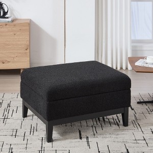 TUYOHW 33.86" Storage Ottoman with Reversible Tray Top,Boucle End of Bed Ottoman Bench,Ottoman for Living Room,Bedroom,Entryway - 1 of 4