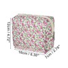 Unique Bargains Portable Peony Cosmetic Bag White Pink 1 Pc - 2 of 3