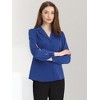 Allegra K Women's Elegant Collar V Neck Long Sleeve Work Office Satin Button Down Shirt - 3 of 4