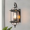 C Cattleya 17.5 in. Dark Bronze Finish Brass Outdoor Wall Lantern Sconce with Clear Tempered Glass - 2 of 4