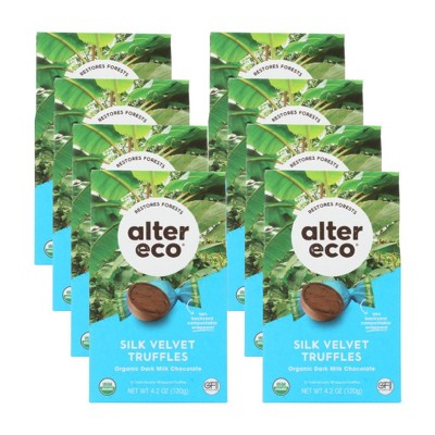 Alter Eco Organic Dark Milk Chocolate Silk Velvet Truffles - Case of 8/4.2 oz
