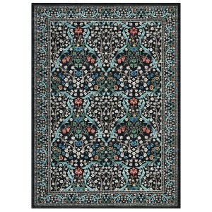 Washable Modern Floral Print Area Rug for Living Room Bedroom, Indoor Farmhouse Large Non Slip Floor Carpet for Kitchen Dining Room - 1 of 4