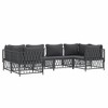 vidaXL Patio Lounge Set, Steel and Woven Fabric, Anthracite, Modular Design, Weather-Resistant, Easy Assembly, 6 Pieces with Cushions Included - 3 of 4