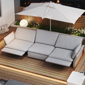 Luck Live sectional couches for living room electric functional corduroy three motor sofa with USB interface - 1 of 4