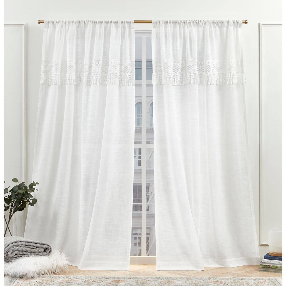 Photos - Curtains & Drapes Nicole Miller Set of 2  New York Dunbar Rod Pocket Light Filtering Curtain Pane (96"x50")